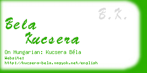 bela kucsera business card